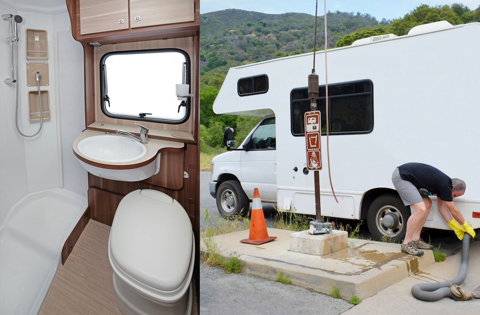 Portable RV/camper toilet and holding tank setup in Willmar, Minnesota